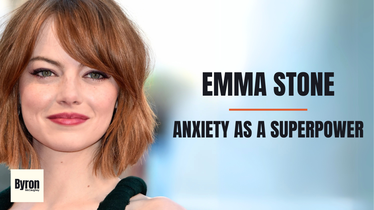 Cover image for Sublime Studio article on Emma Stone and seeing anxiety as a superpower